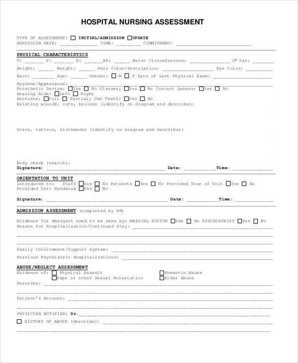 Head to toe assessment Template Sample Free assessment forms 33 Free Documents In Word Dpf