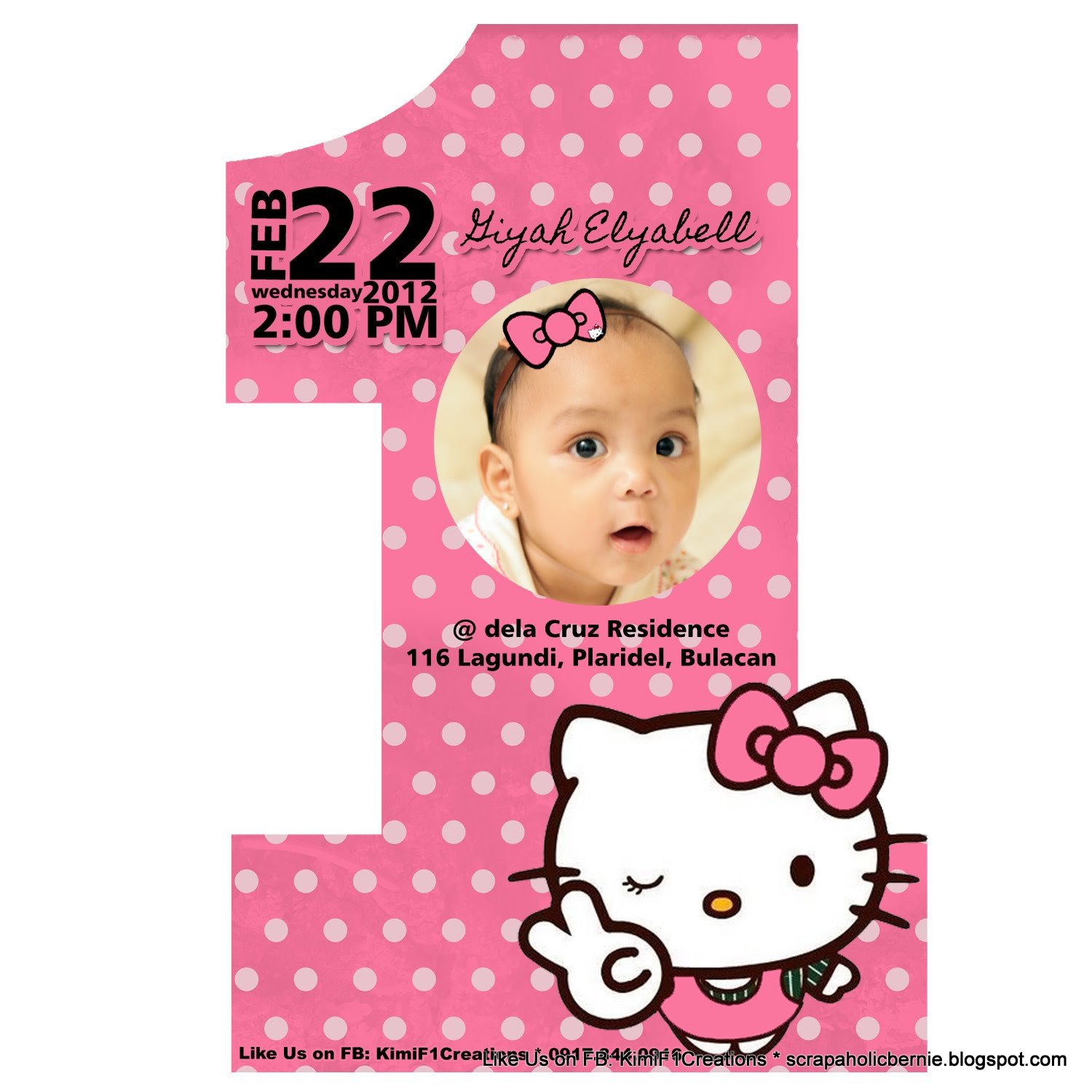 Hello Kitty Birthday Invitation F1 Digital Scrapaholic Hello Kitty 1st Birthday 2 Page