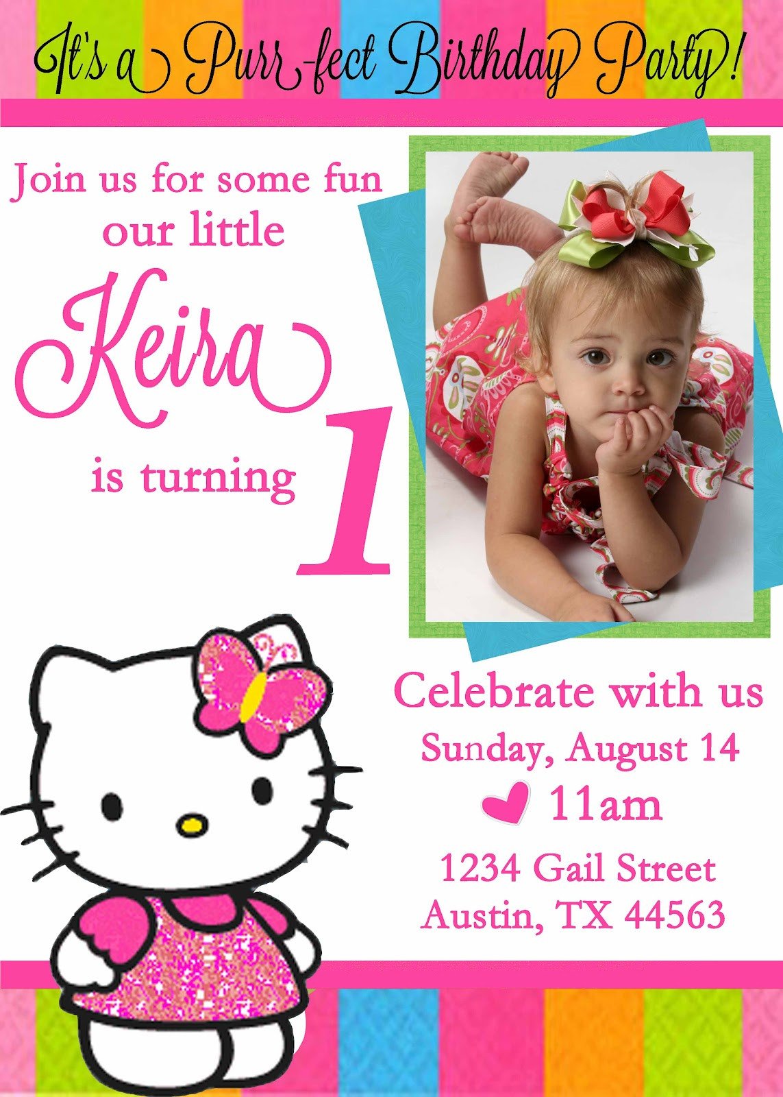 Hello Kitty Birthday Invitation Free Personalized Hello Kitty Birthday Invitations