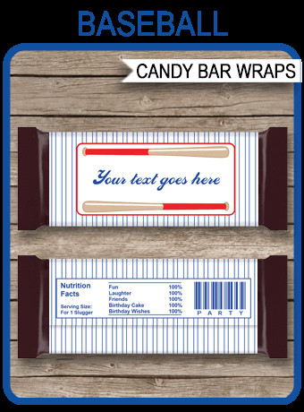 Hershey Candy Bar Wrapper Template Baseball Party Hershey Candy Bar Wrappers