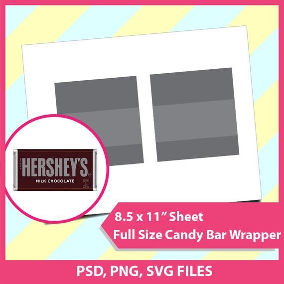Hershey Candy Bar Wrapper Template Instant Download Hershey Candy Bar Wrapper Template Psd Png