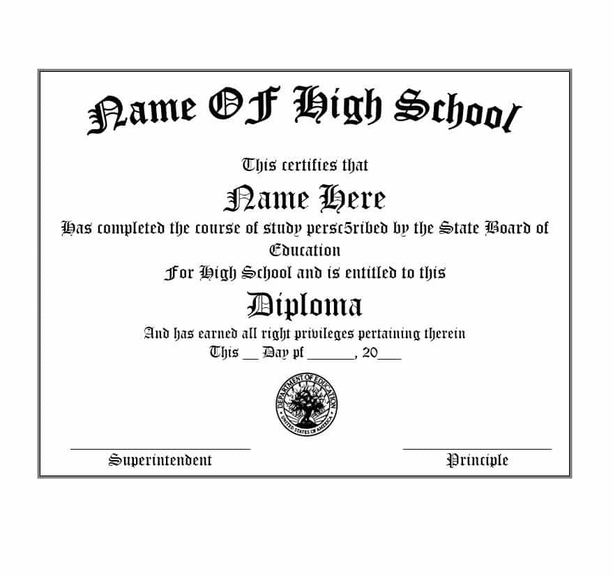 High School Diploma Template 30 Real &amp; Fake Diploma Templates High School College