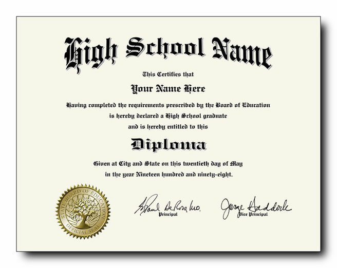 High School Diploma Template Fake High School Diplomas and Transcripts as Low as $49 Each