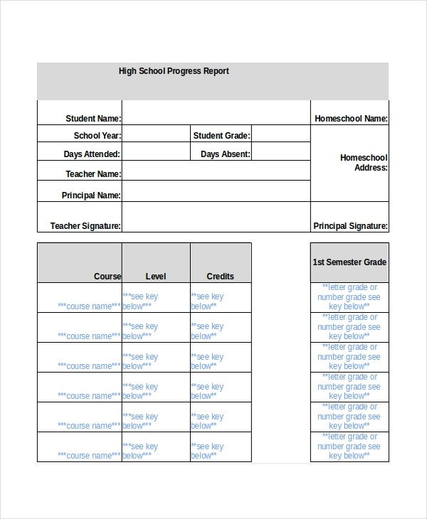 High School Report Card Template 11 Report Card Templates Word Docs Pdf Pages