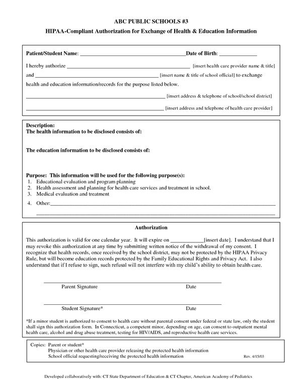 Hipaa Compliance forms for Employers Hipaa Pliant Authorization form Sample forms