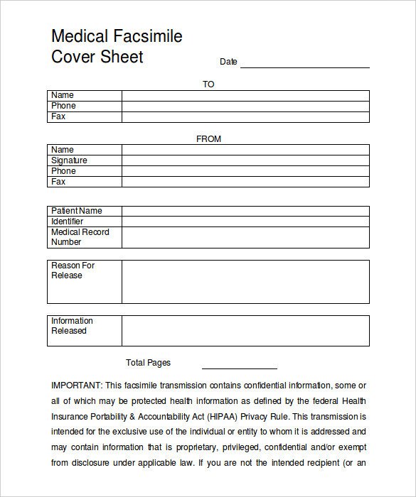 Hipaa Fax Cover Sheet Fax Cover Sheet Template 14 Free Word Pdf Documents