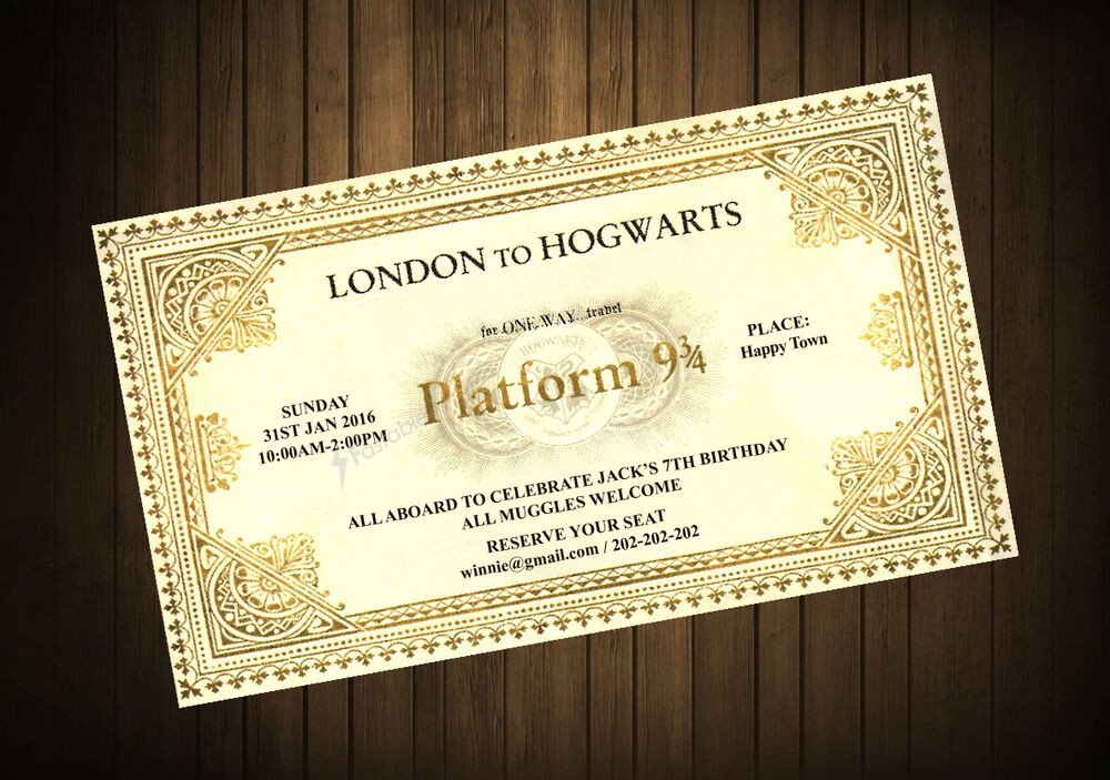 Hogwarts Express Ticket Template Harry Potter Hogwarts Express Ticket Birthday Invitation