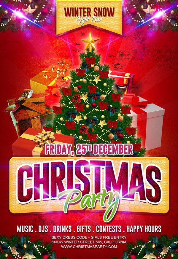 Holiday Party Flyer Template Free 30 Free Christmas Party Flyers and New Year Party Flyer