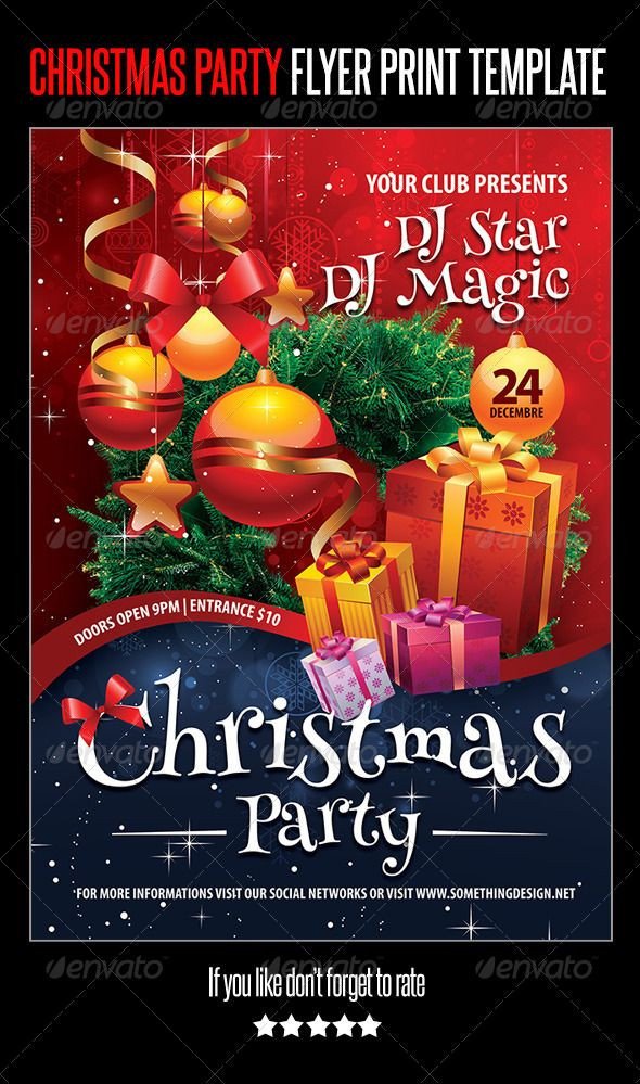 Holiday Party Flyer Template Free Christmas Party Flyer Print Template