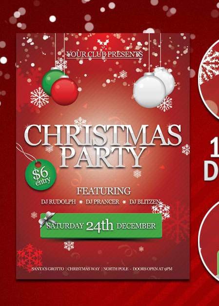 Holiday Party Flyer Template Free Free Party Flyer Template with Psd Set 3