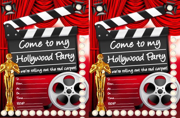 Hollywood themed Invitations Free Templates Hollywood Party Ideas Goodtoknow