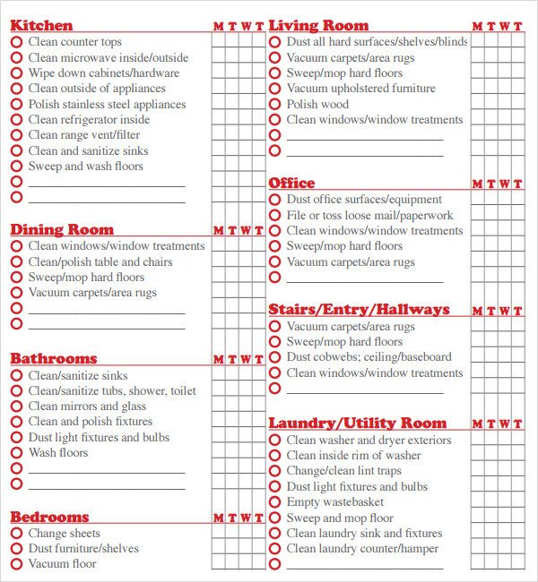 Home Building Checklist Template House Cleaning Checklist Template