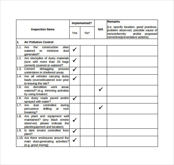 Home Building Checklist Template Sample Inspection Checklist 20 Documents In Pdf Word