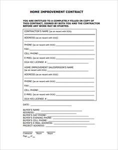 Home Improvement Contract Template Home Remodeling Contract Template 7 Free Word Pdf