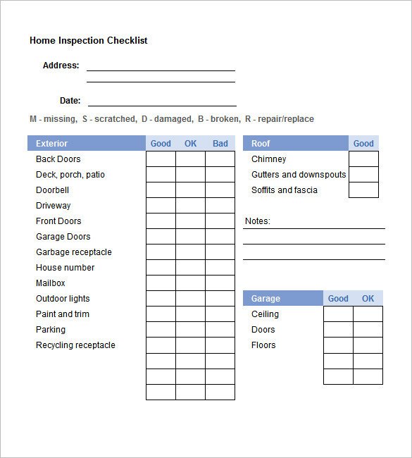 Home Inspection Checklist Excel Free Excel Template – 27 Free Excel Documents Download