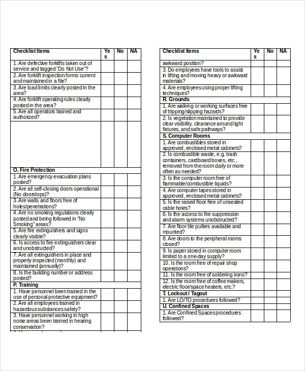 Home Inspection Checklist Template Home Inspection Checklist 17 Word Pdf Documents