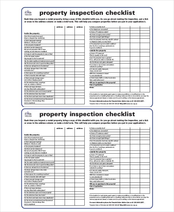 Home Inspection Checklist Templates House Inspection Checklist 17 Pdf Word Download