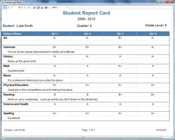 Homeschool Report Card Template Free Homeschool Report Card Template Free