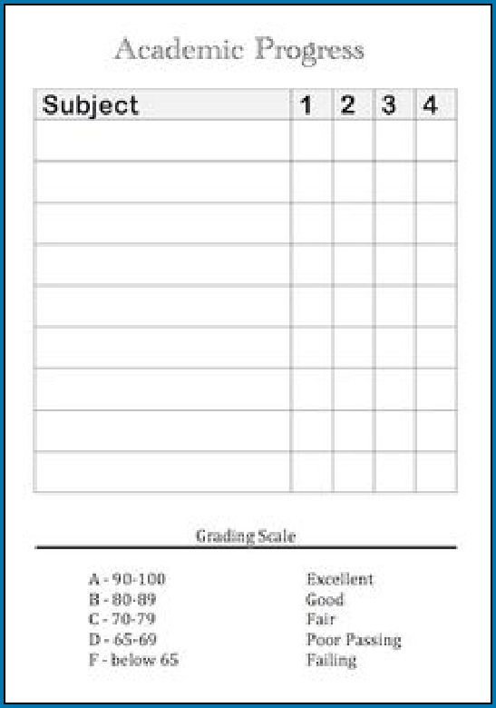 Homeschool Report Card Template Free the Use Report Card Template for Students and Employees 62