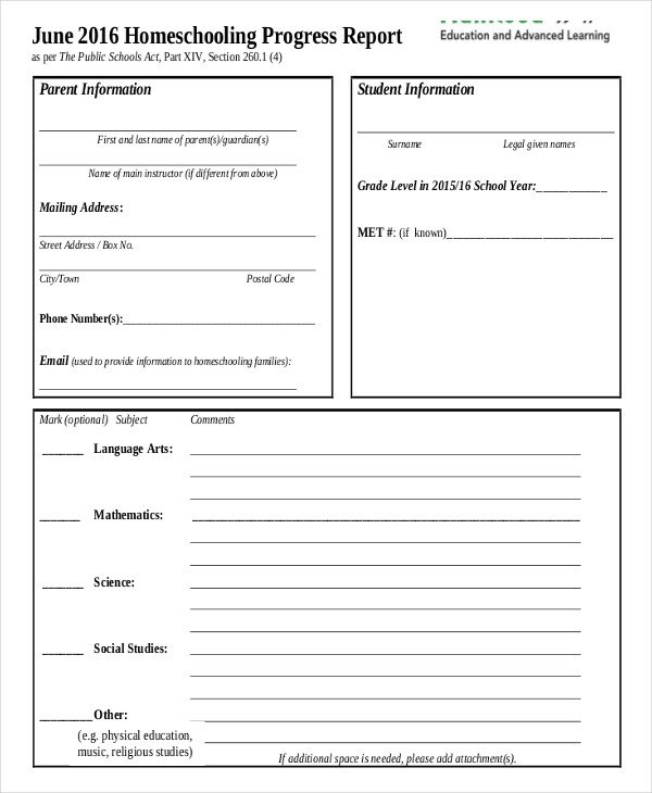 Homeschool Report Card Template Word 11 Report Card Templates Word Docs Pdf Pages