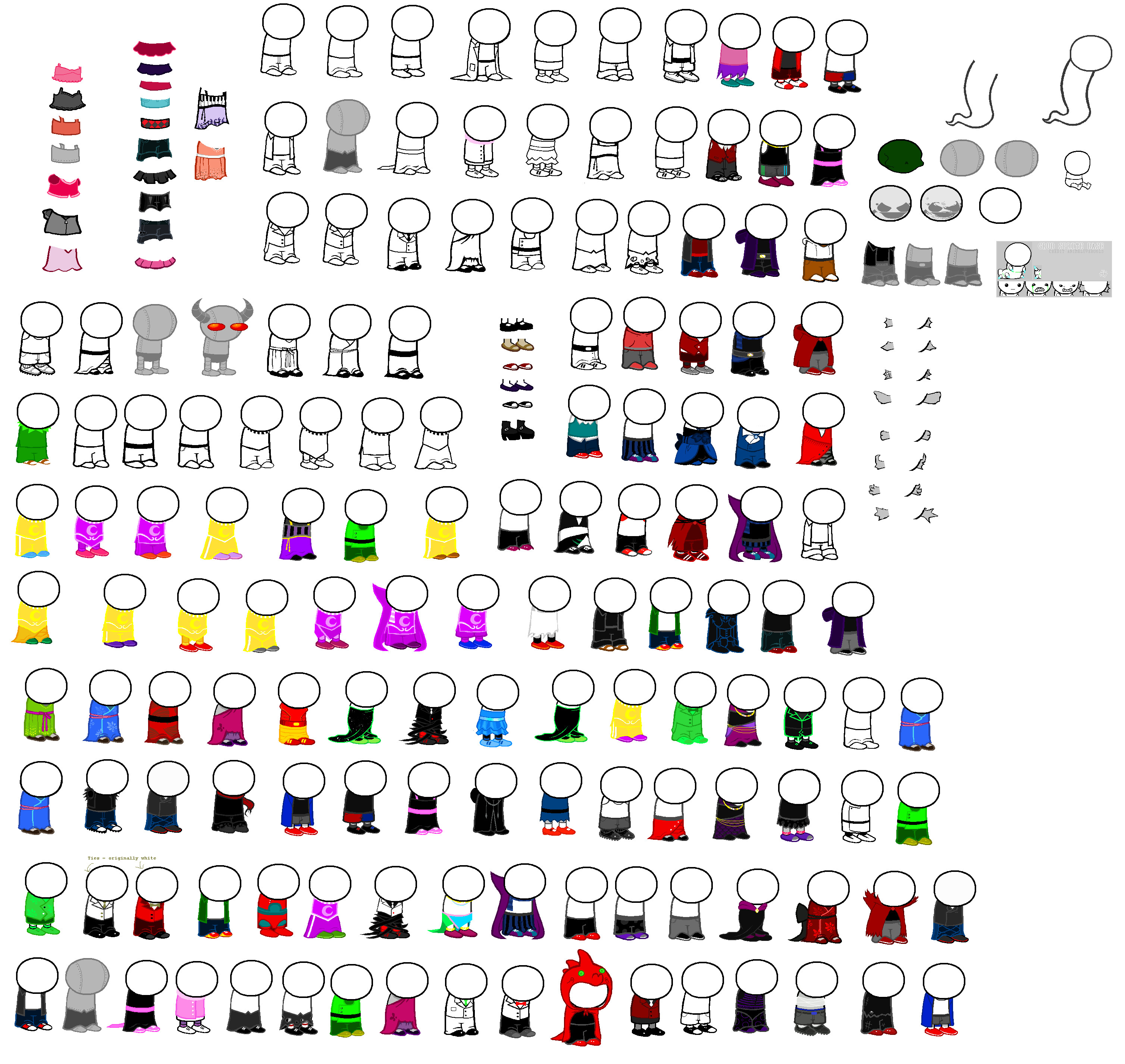 Homestuck Sprite Template Homestuck Clothes Plus Bases Sprite Sheet by Blahjerry On