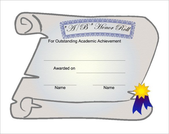 Honor Roll Certificate Template 8 Printable Honor Roll Certificate Templates &amp; Samples
