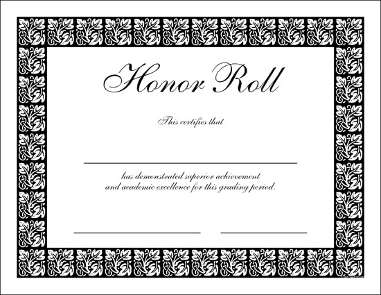 Honor Roll Certificate Template Certificates &amp; Memories Free Custom Pdfs
