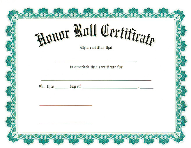 Honor Roll Certificate Template Honor Roll Certificates