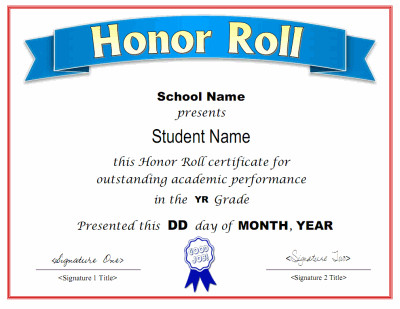 Honor Roll Certificate Template Pin by Jessica Stiefer On Printables Fonts &amp; Clipart