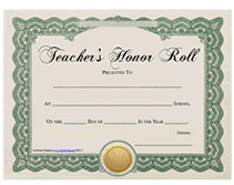 Honor Roll Certificate Template Printable Teachers Honor Roll Awards School Certificates