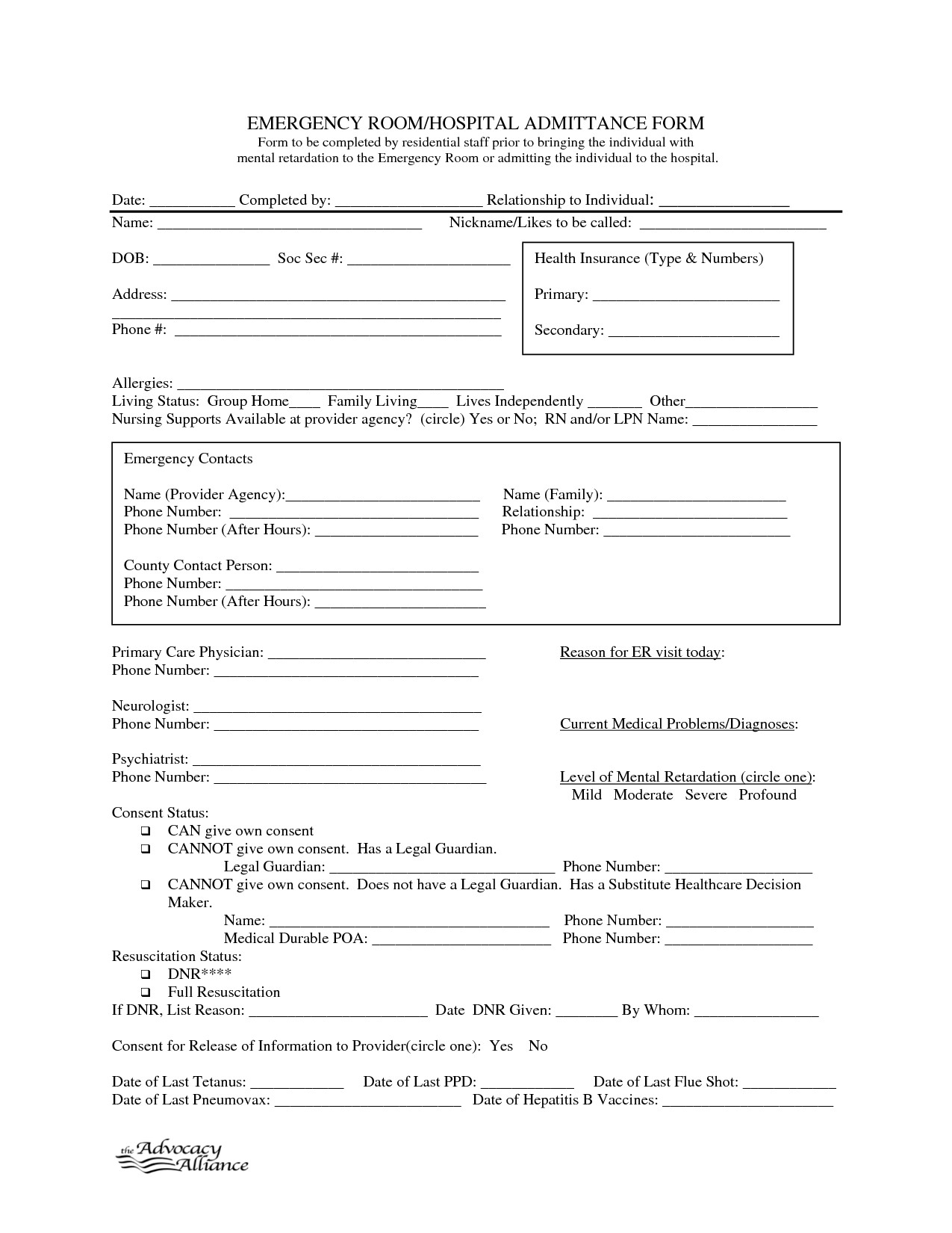 Hospital Release form Template Emergency Hospital Discharge form