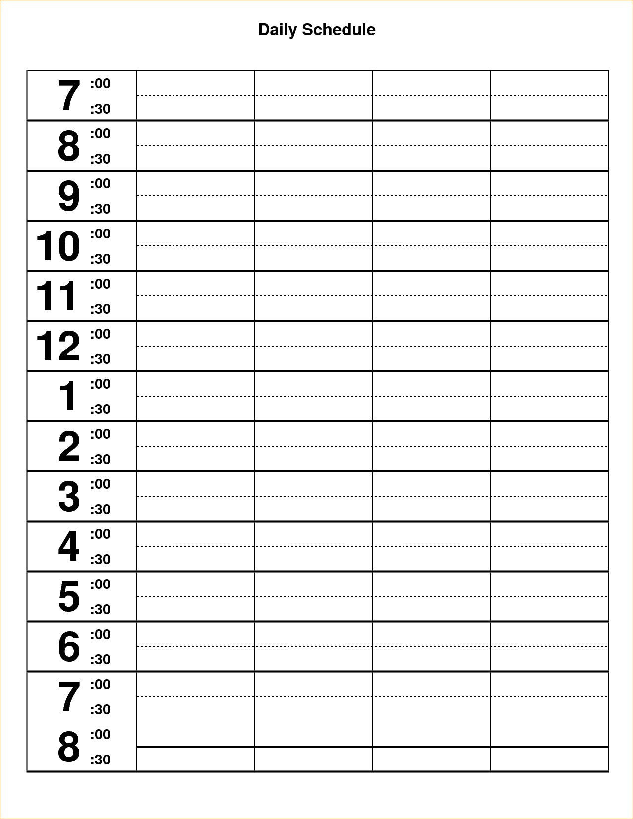 Hourly Chart Template 4 Daily Hourly Schedule Ganttchart Template Inside Hourly