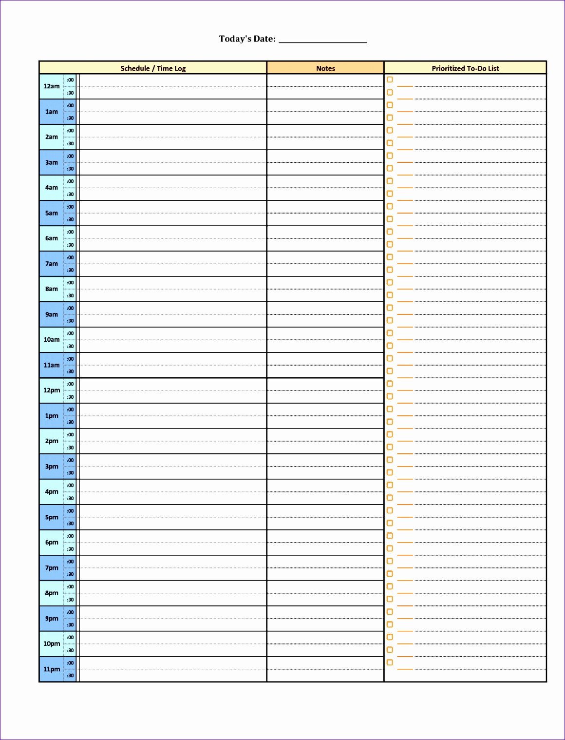 Hourly Schedule Template Excel 10 24 Hour Work Schedule Template Excel Exceltemplates