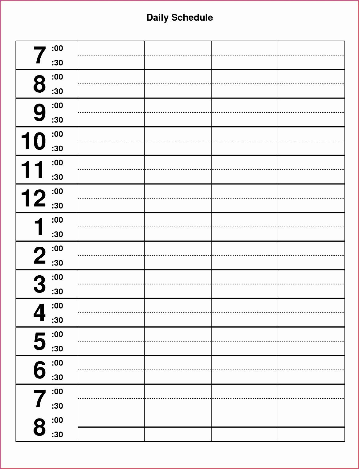 Hourly Schedule Template Excel 10 Excel Hourly Schedule Template Exceltemplates