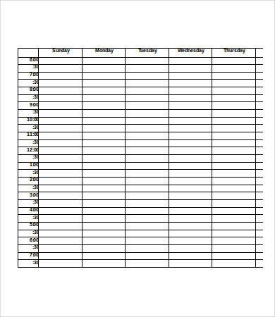 Hourly Schedule Template Excel Hourly Calendar 9 Free Word Excel Pdf Documents