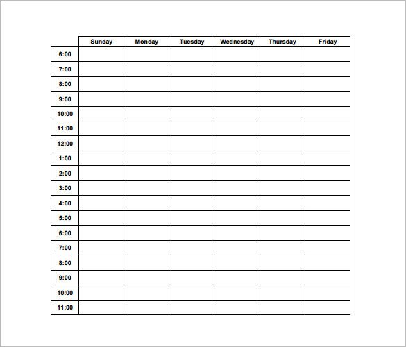 Hourly Schedule Template Excel Hourly Schedule Template 11 Free Sample Example format