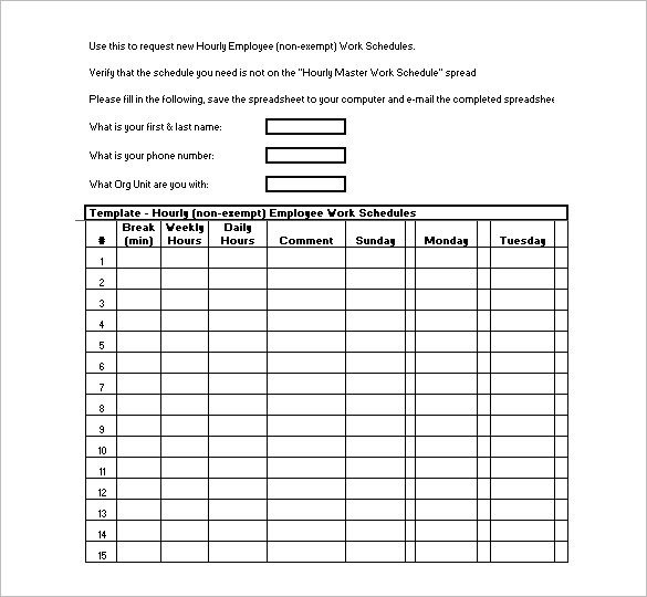 Hourly Schedule Template Excel Hourly Schedule Template 11 Free Sample Example format
