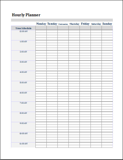 Hourly Schedule Template Excel Hourly Schedule Template Excel
