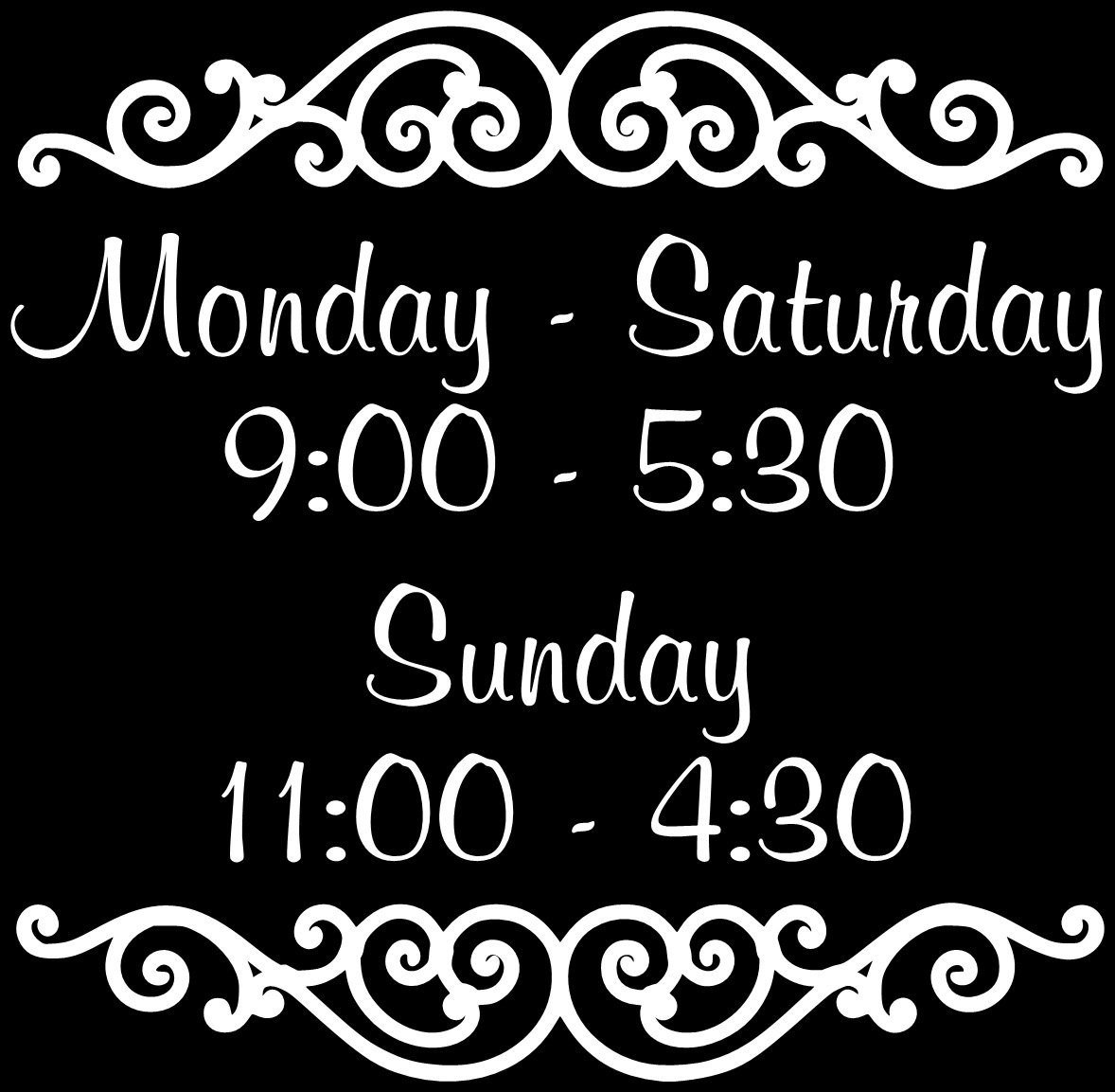 Hours Of Operation Template Custom Store Business Hours Store Hours Business Sign
