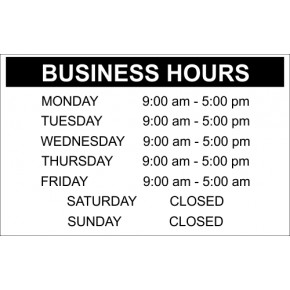 Hours Of Operation Template Hours Of Operation Sign F Store Hours Signs Open