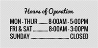 Hours Of Operation Template Store Hours Signs &amp; Templates for Acrylic Signs