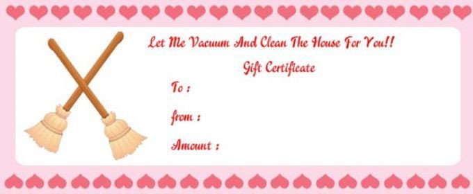 House Cleaning Gift Certificate Template Vaccum Cleaning T Certificate