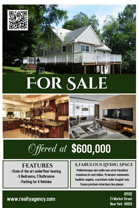 House for Sale Flyer House for Sale Flyer Poster Real Estate Template
