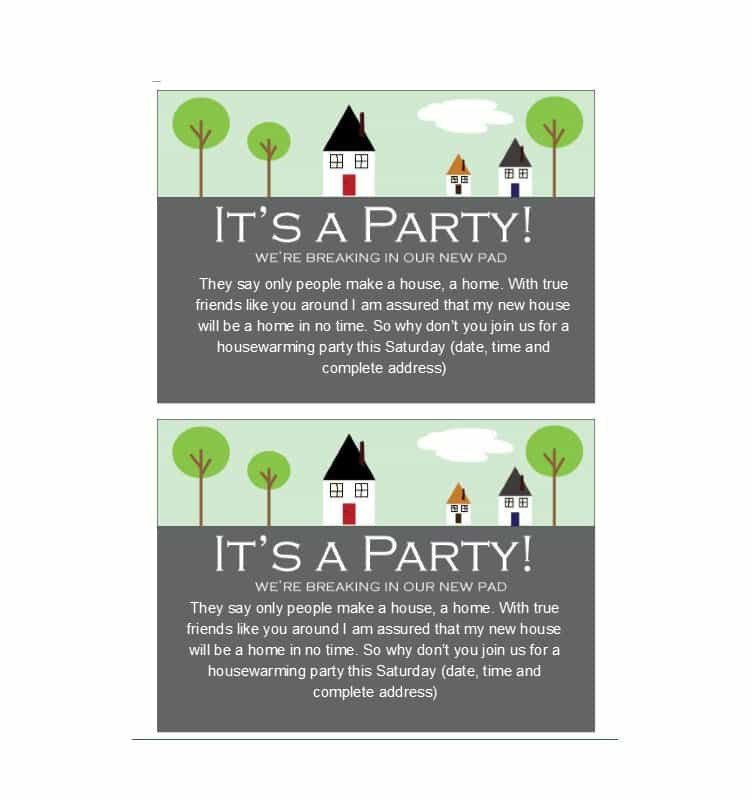 House Warming Party Invitation Template 40 Free Printable Housewarming Party Invitation Templates
