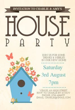 Housewarming Invitation Template Microsoft Word butterflies &amp; Flowers Free Housewarming Invitation
