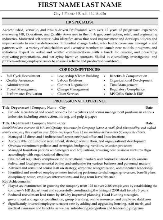 Human Resources Resume Template top Human Resources Resume Templates & Samples