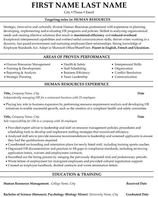 Human Resources Resume Template top Human Resources Resume Templates & Samples