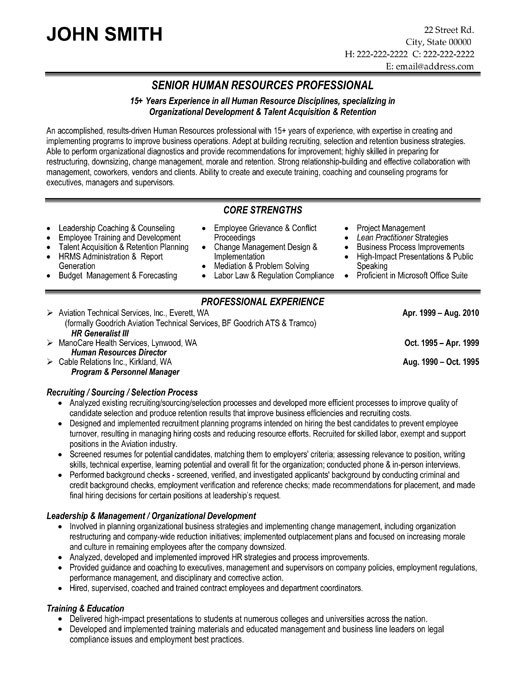Human Resources Resume Template top Human Resources Resume Templates & Samples