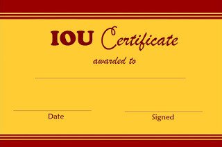 I Owe You Template Select and Print Iou Certificates and Cards Fresh Designs