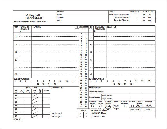 Ihsa Volleyball Lineup Sheet 25 Of Volleyball Line Up Sheet Template Editable